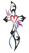 tribal cross symbol tattoo